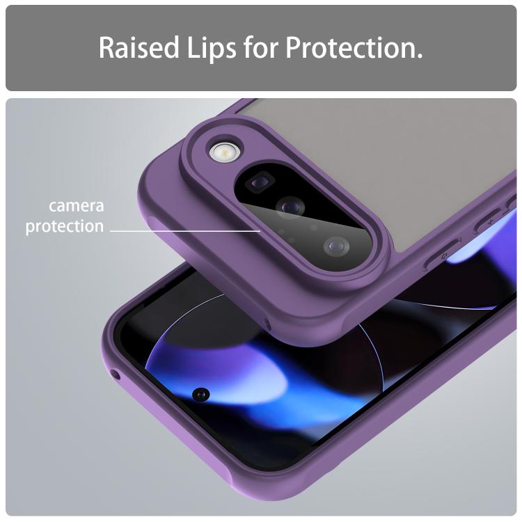 For Google Pixel 10 Fan Dun Series TPU Hybrid PC Frosted Phone Case(Purple) - Google Cases by buy2fix | Online Shopping UK | buy2fix