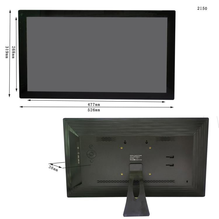 XCLT2150 21.5 inch IPS Screen WiFi Digital Cloud Photo Frame Wall Mounted LED Advertising Machine, Plug Type:US Plug(Black) - 15 inch Above by buy2fix | Online Shopping UK | buy2fix