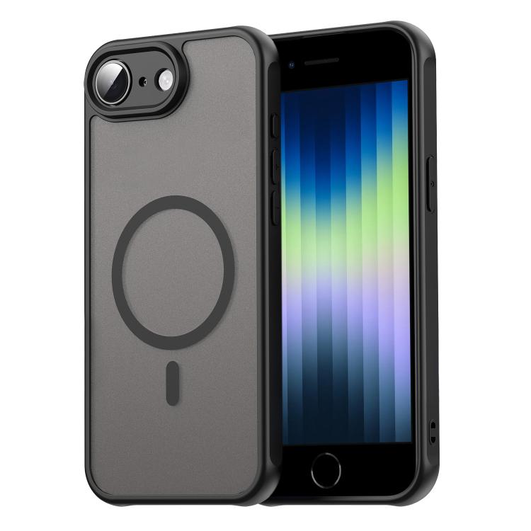 For iPhone 16e Fan Dun Series TPU Hybrid PC Frosted Magsafe Phone Case(Black) - iPhone 16e Cases by buy2fix | Online Shopping UK | buy2fix