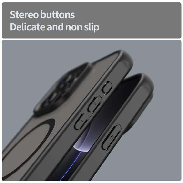 For iPhone 16e Fan Dun Series TPU Hybrid PC Frosted Magsafe Phone Case(Black) - iPhone 16e Cases by buy2fix | Online Shopping UK | buy2fix