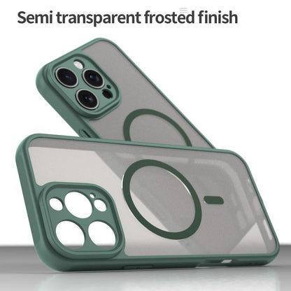 For iPhone 16e Fan Dun Series TPU Hybrid PC Frosted Magsafe Phone Case(Green) - iPhone 16e Cases by buy2fix | Online Shopping UK | buy2fix