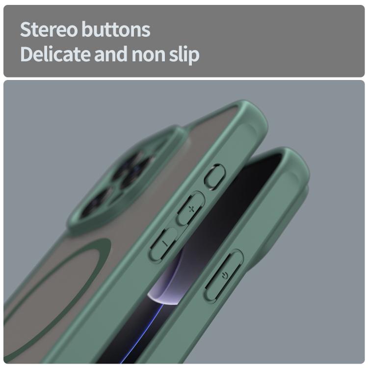 For iPhone 16e Fan Dun Series TPU Hybrid PC Frosted Magsafe Phone Case(Green) - iPhone 16e Cases by buy2fix | Online Shopping UK | buy2fix