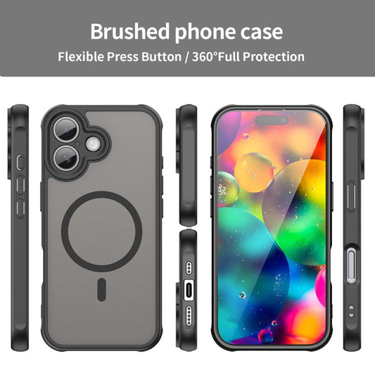 For iPhone 17 Fan Dun Series TPU Hybrid PC Frosted Magsafe Phone Case(Black) - iPhone 17 Cases by buy2fix | Online Shopping UK | buy2fix