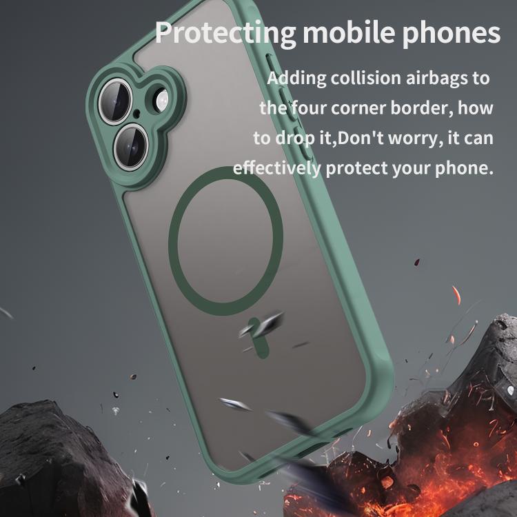 For iPhone 17 Fan Dun Series TPU Hybrid PC Frosted Magsafe Phone Case(Green) - iPhone 17 Cases by buy2fix | Online Shopping UK | buy2fix