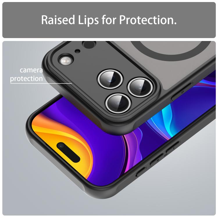 For iPhone 17 Pro Max Fan Dun Series TPU Hybrid PC Frosted Magsafe Phone Case(Black) - iPhone 17 Pro Max Cases by buy2fix | Online Shopping UK | buy2fix