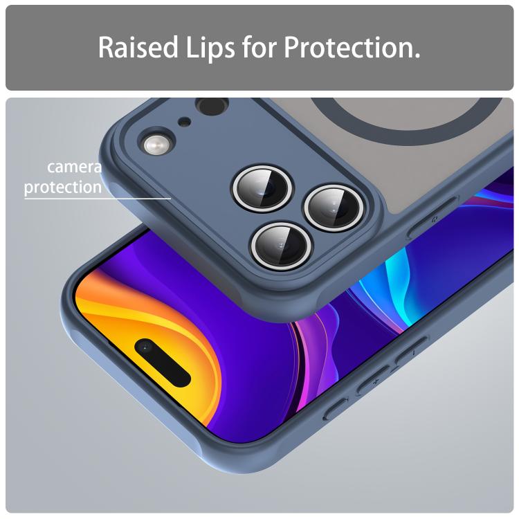 For iPhone 17 Pro Max Fan Dun Series TPU Hybrid PC Frosted Magsafe Phone Case(Blue) - iPhone 17 Pro Max Cases by buy2fix | Online Shopping UK | buy2fix