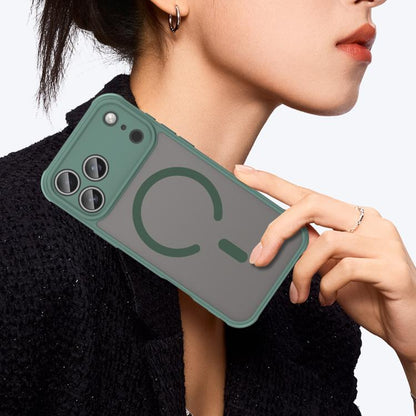 For iPhone 17 Pro Max Fan Dun Series TPU Hybrid PC Frosted Magsafe Phone Case(Green) - iPhone 17 Pro Max Cases by buy2fix | Online Shopping UK | buy2fix