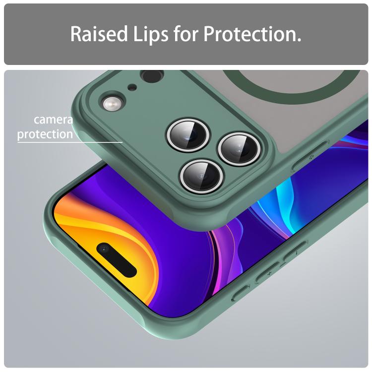 For iPhone 17 Pro Max Fan Dun Series TPU Hybrid PC Frosted Magsafe Phone Case(Green) - iPhone 17 Pro Max Cases by buy2fix | Online Shopping UK | buy2fix