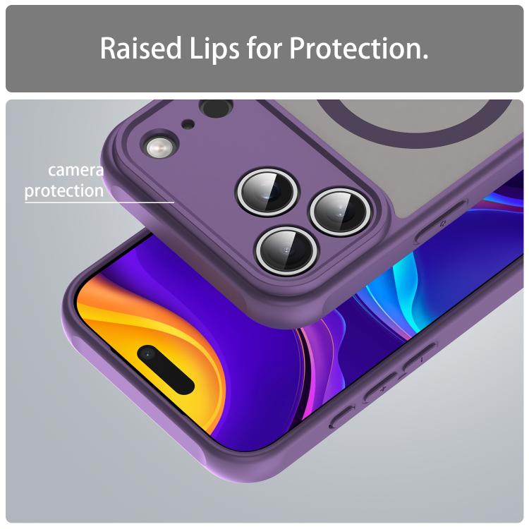 For iPhone 17 Pro Max Fan Dun Series TPU Hybrid PC Frosted Magsafe Phone Case(Purple) - iPhone 17 Pro Max Cases by buy2fix | Online Shopping UK | buy2fix