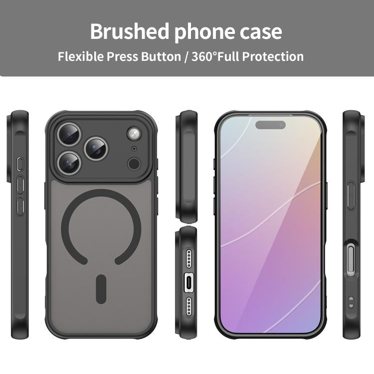 For iPhone 17 Pro Fan Dun Series TPU Hybrid PC Frosted Magsafe Phone Case(Black) - iPhone 17 Pro Cases by buy2fix | Online Shopping UK | buy2fix