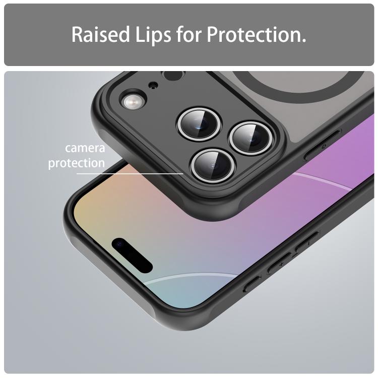 For iPhone 17 Pro Fan Dun Series TPU Hybrid PC Frosted Magsafe Phone Case(Black) - iPhone 17 Pro Cases by buy2fix | Online Shopping UK | buy2fix