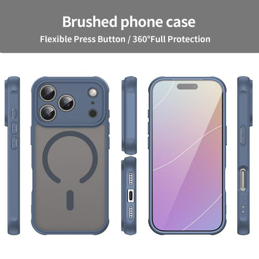 For iPhone 17 Pro Fan Dun Series TPU Hybrid PC Frosted Magsafe Phone Case(Blue) - iPhone 17 Pro Cases by buy2fix | Online Shopping UK | buy2fix