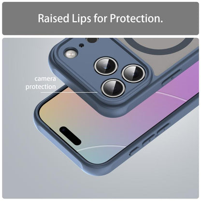 For iPhone 17 Pro Fan Dun Series TPU Hybrid PC Frosted Magsafe Phone Case(Blue) - iPhone 17 Pro Cases by buy2fix | Online Shopping UK | buy2fix