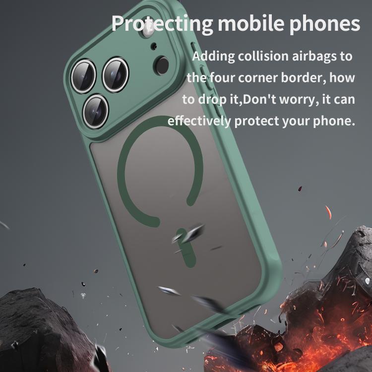 For iPhone 17 Pro Fan Dun Series TPU Hybrid PC Frosted Magsafe Phone Case(Green) - iPhone 17 Pro Cases by buy2fix | Online Shopping UK | buy2fix