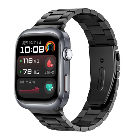 For Huawei Watch D2 Three Beads Stainless Steel Watch Band(Black)