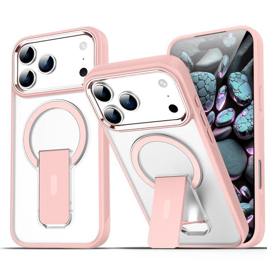 For iPhone 17 Pro Max Acrylic Hybrid TPU MagSafe Holder Phone Case(Pink) - iPhone 17 Pro Max Cases by buy2fix | Online Shopping UK | buy2fix