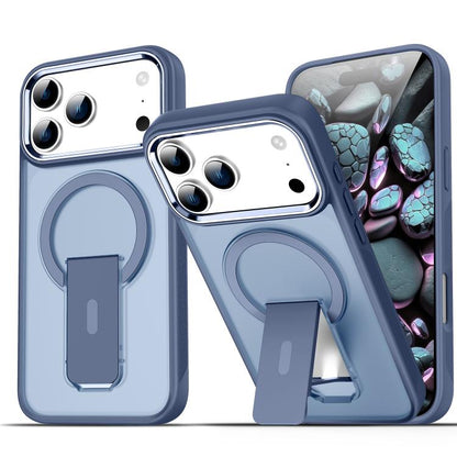 For iPhone 17 Pro Max Acrylic Hybrid TPU MagSafe Holder Phone Case(Dark Blue) - iPhone 17 Pro Max Cases by buy2fix | Online Shopping UK | buy2fix