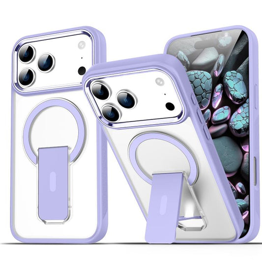 For iPhone 17 Pro Max Acrylic Hybrid TPU MagSafe Holder Phone Case(Lavender Purple) - iPhone 17 Pro Max Cases by buy2fix | Online Shopping UK | buy2fix