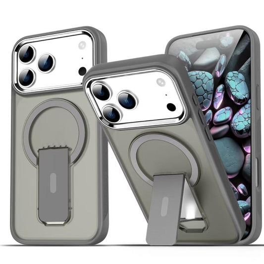 For iPhone 17 Pro Acrylic Hybrid TPU MagSafe Holder Phone Case(Titanium Grey) - iPhone 17 Pro Cases by buy2fix | Online Shopping UK | buy2fix