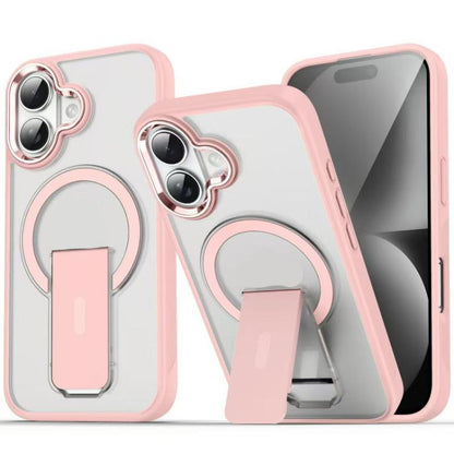 For iPhone 17 Acrylic Hybrid TPU MagSafe Holder Phone Case(Pink) - iPhone 17 Cases by buy2fix | Online Shopping UK | buy2fix