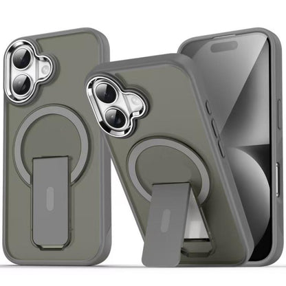 For iPhone 17 Acrylic Hybrid TPU MagSafe Holder Phone Case(Titanium Grey) - iPhone 17 Cases by buy2fix | Online Shopping UK | buy2fix