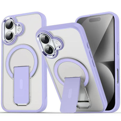 For iPhone 17 Acrylic Hybrid TPU MagSafe Holder Phone Case(Lavender Purple) - iPhone 17 Cases by buy2fix | Online Shopping UK | buy2fix