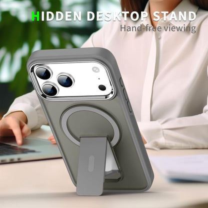 For iPhone 17 Acrylic Hybrid TPU MagSafe Holder Phone Case(Lavender Purple) - iPhone 17 Cases by buy2fix | Online Shopping UK | buy2fix