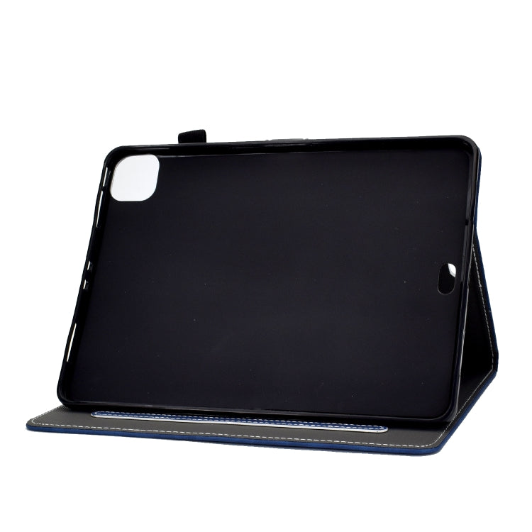 For iPad Air 2022 / 2020 10.9 Cowhide Texture Horizontal Flip Leather Case with Holder & Card Slots & Sleep / Wake-up Function(Blue) - iPad Air (2022) / (2020) 10.9 Cases by buy2fix | Online Shopping UK | buy2fix