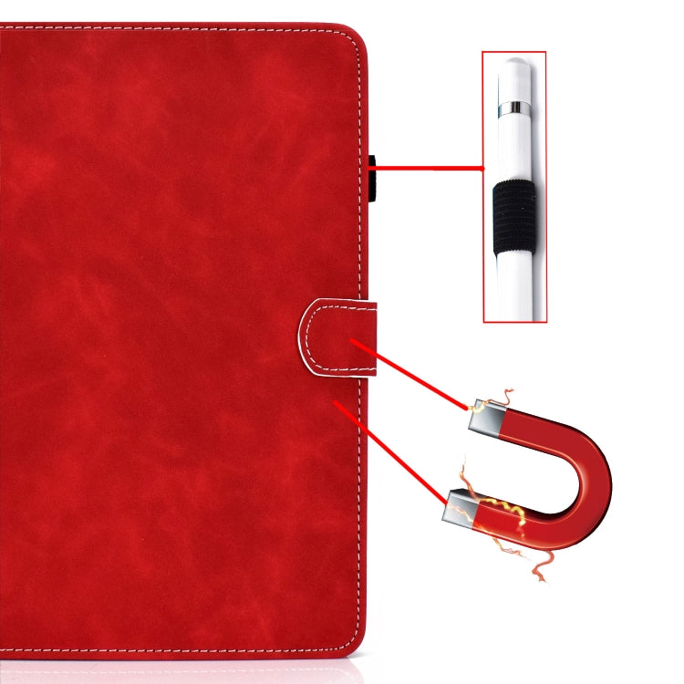 For iPad Air 2022 / 2020 10.9 Cowhide Texture Horizontal Flip Leather Case with Holder & Card Slots & Sleep / Wake-up Function(Red) - iPad Air (2022) / (2020) 10.9 Cases by buy2fix | Online Shopping UK | buy2fix
