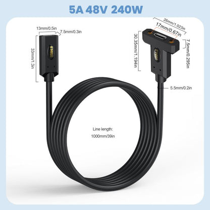 USB4 Type-C Female to Type-C Female Ear Screw Fixed Panel Extension Cable, Length:0.6m - Cable & Adapters by buy2fix | Online Shopping UK | buy2fix