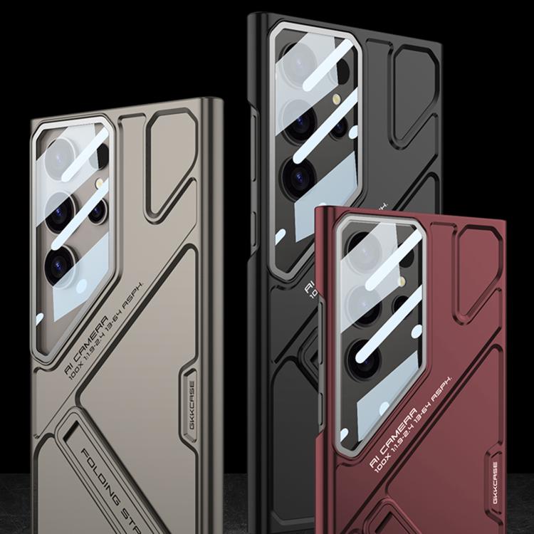 For Samsung Galaxy S24 Ultra 5G GKK Mech Style Ultra-thin Folding Holder Phone Case, Not Included Pen(Red) - Galaxy S24 Ultra 5G Cases by GKK | Online Shopping UK | buy2fix