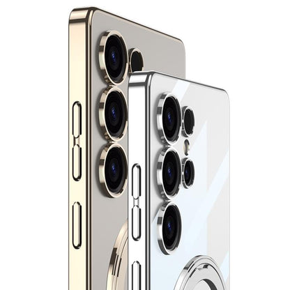 For Samsung Galaxy S25 Ultra 5G GKK PC Phone Case with Magnetic Rotating Holder, Not Included Pen(Silver) - Galaxy Phone Cases by GKK | Online Shopping UK | buy2fix