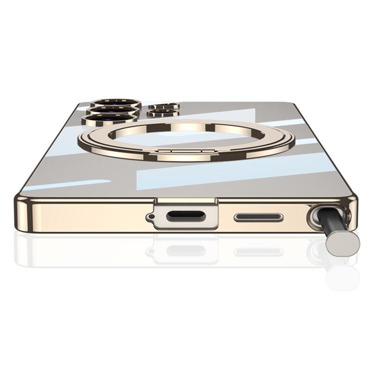For Samsung Galaxy S25 Ultra 5G GKK PC Phone Case with Magnetic Rotating Holder, Not Included Pen(Silver) - Galaxy Phone Cases by GKK | Online Shopping UK | buy2fix