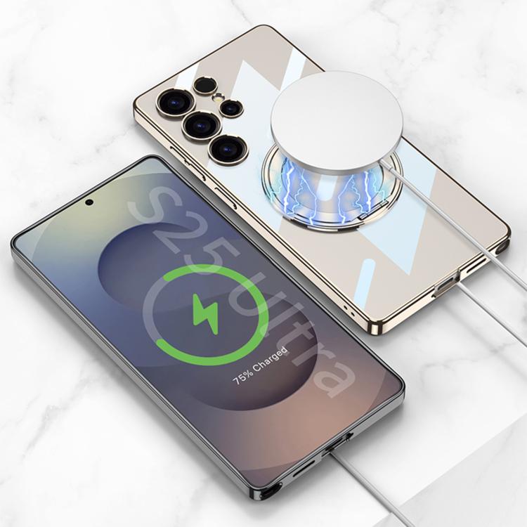 For Samsung Galaxy S25 Ultra 5G GKK PC Phone Case with Magnetic Rotating Holder, Not Included Pen(Silver) - Galaxy Phone Cases by GKK | Online Shopping UK | buy2fix