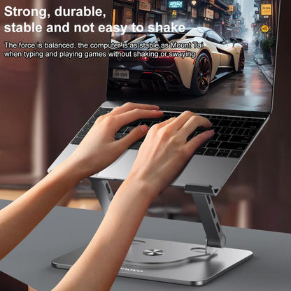Lenovo Thinkplus ZJA7 360 Degree Rotating Laptop Heat Dissipation Metal Holder(Grey) - Laptop Stand by Lenovo | Online Shopping UK | buy2fix