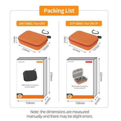 For DJI Osmo Mobile 7P Sunnylife Portable Carrying Case Mini Bag Handbag(Black) - Backpacks & Bags by Sunnylife | Online Shopping UK | buy2fix