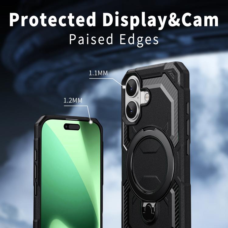 For iPhone 17 Frosted MagSafe Holder Phone Case(Black) - iPhone 17 Cases by buy2fix | Online Shopping UK | buy2fix