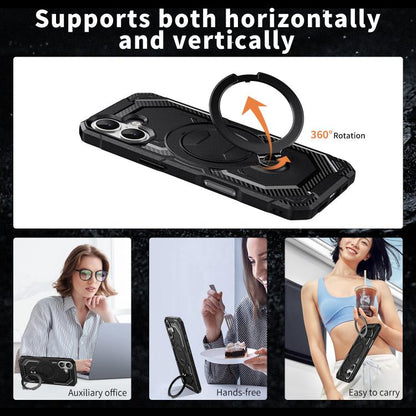 For iPhone 17 Frosted MagSafe Holder Phone Case(Black) - iPhone 17 Cases by buy2fix | Online Shopping UK | buy2fix