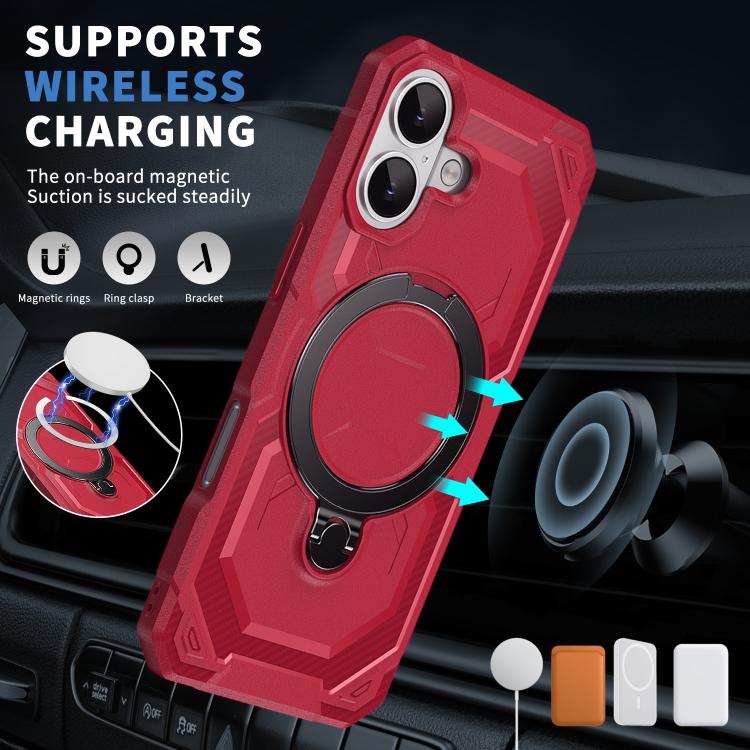 For iPhone 17 Frosted MagSafe Holder Phone Case(Red) - iPhone 17 Cases by buy2fix | Online Shopping UK | buy2fix