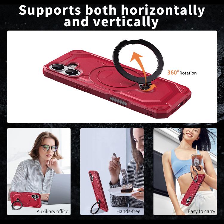 For iPhone 17 Frosted MagSafe Holder Phone Case(Red) - iPhone 17 Cases by buy2fix | Online Shopping UK | buy2fix