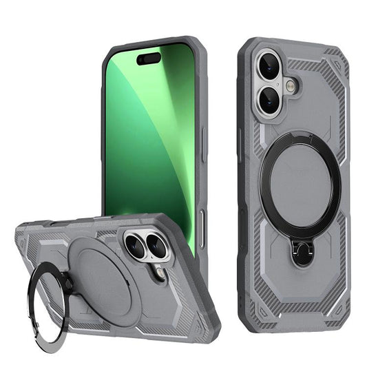 For iPhone 17 Frosted MagSafe Holder Phone Case(Grey) - iPhone 17 Cases by buy2fix | Online Shopping UK | buy2fix