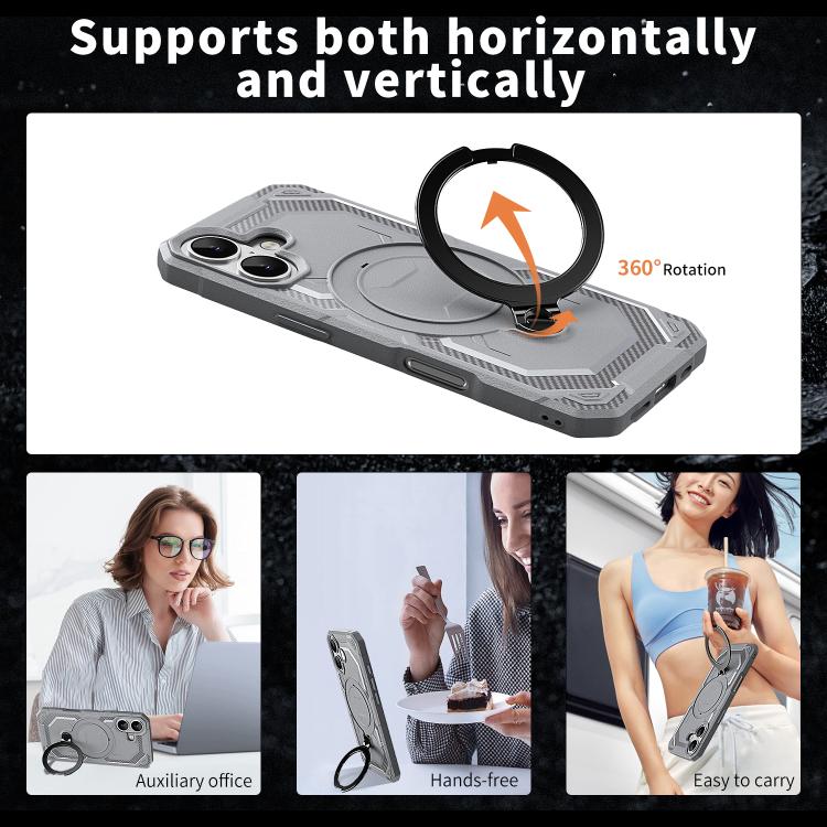 For iPhone 17 Frosted MagSafe Holder Phone Case(Grey) - iPhone 17 Cases by buy2fix | Online Shopping UK | buy2fix