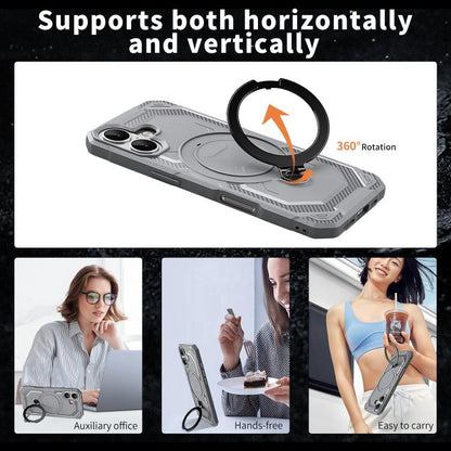 For iPhone 17 Frosted MagSafe Holder Phone Case(Grey) - iPhone 17 Cases by buy2fix | Online Shopping UK | buy2fix