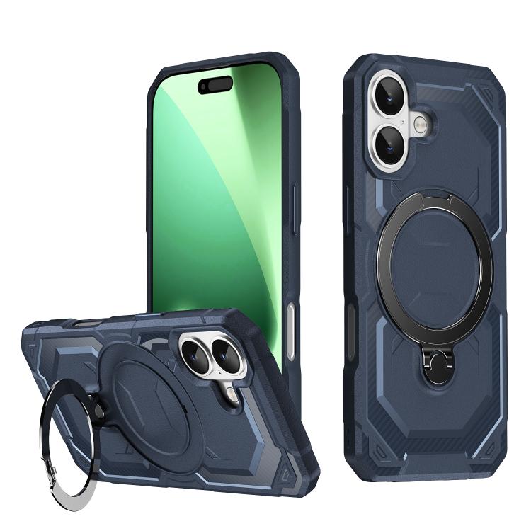 For iPhone 17 Frosted MagSafe Holder Phone Case(Blue) - iPhone 17 Cases by buy2fix | Online Shopping UK | buy2fix