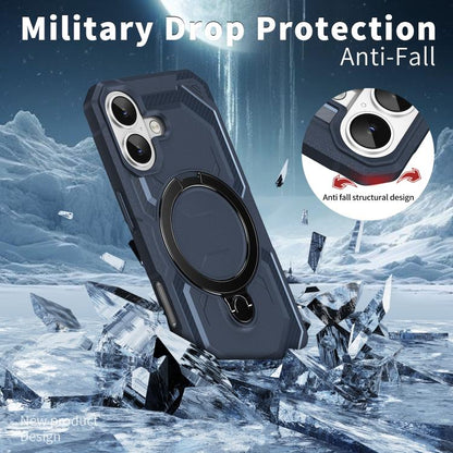 For iPhone 17 Frosted MagSafe Holder Phone Case(Blue) - iPhone 17 Cases by buy2fix | Online Shopping UK | buy2fix