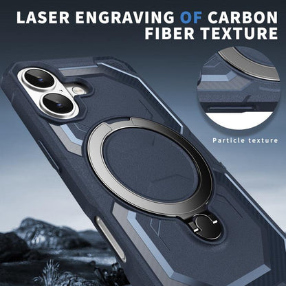 For iPhone 17 Frosted MagSafe Holder Phone Case(Blue) - iPhone 17 Cases by buy2fix | Online Shopping UK | buy2fix