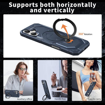 For iPhone 17 Frosted MagSafe Holder Phone Case(Blue) - iPhone 17 Cases by buy2fix | Online Shopping UK | buy2fix