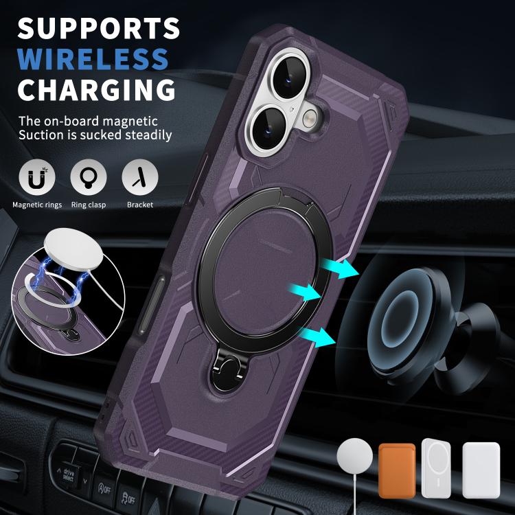 For iPhone 17 Frosted MagSafe Holder Phone Case(Purple) - iPhone 17 Cases by buy2fix | Online Shopping UK | buy2fix