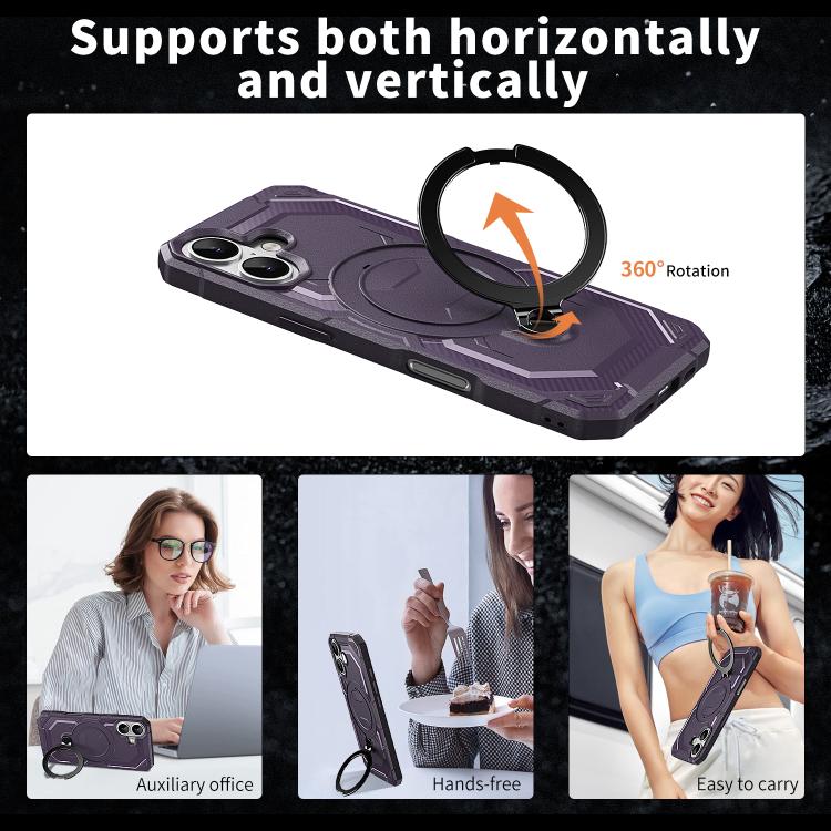 For iPhone 17 Frosted MagSafe Holder Phone Case(Purple) - iPhone 17 Cases by buy2fix | Online Shopping UK | buy2fix