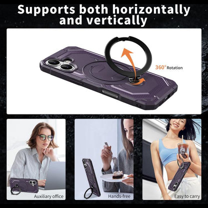 For iPhone 17 Frosted MagSafe Holder Phone Case(Purple) - iPhone 17 Cases by buy2fix | Online Shopping UK | buy2fix